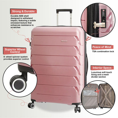Camden Set of 3 Hard Shell Suitcase in Rose Gold