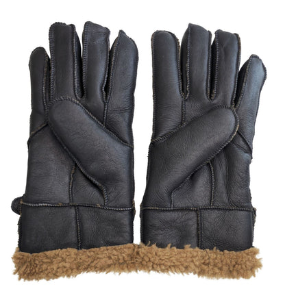 Mens Luxury Sheepskin Leather Gloves With Buckle