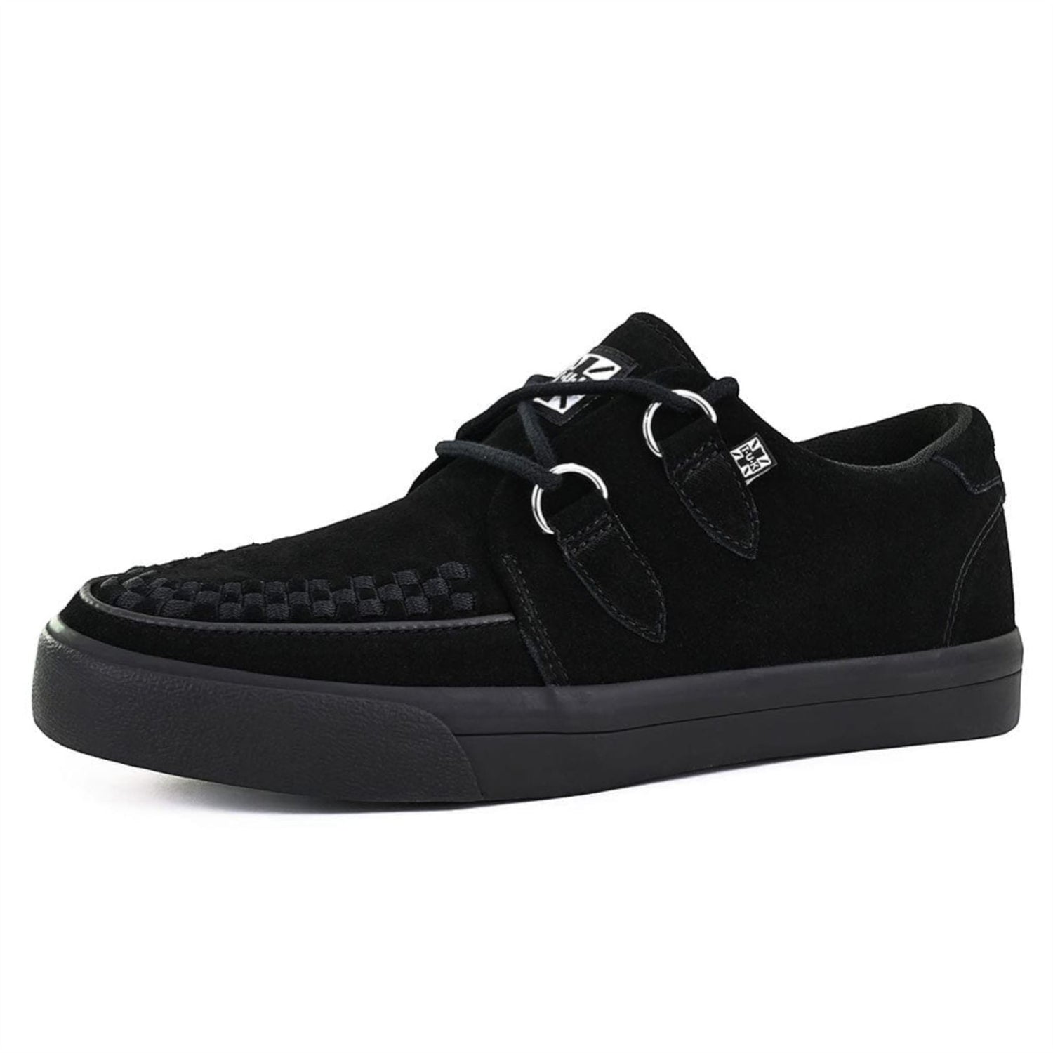 TUK Pointed Creeper Sneaker Black Suede Platform Shoes - A9178