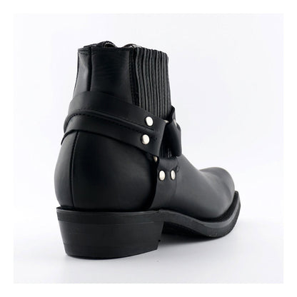 Grinders Unisex Black Western Leather Boots-Renegade Lo