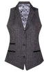 Womens 1920s Grey Wool Classic Retro Vintage Waistcoat - Upperclass Fashions 