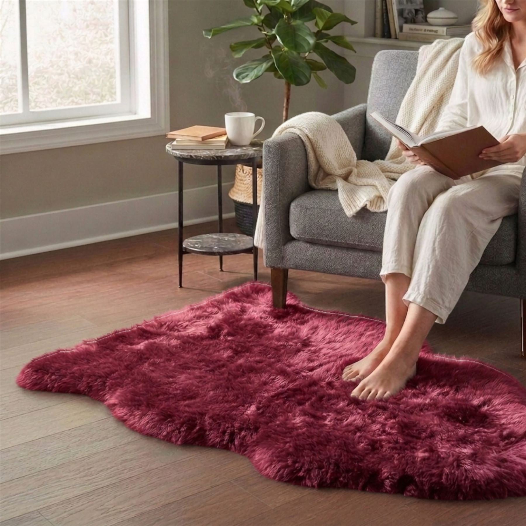 Genuine Sheepskin Natural Silky Soft Fluffy Real Wool Rug