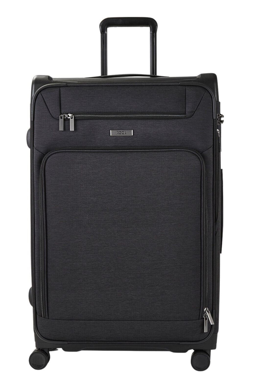 Anniston Large Soft Shell Suitcase in Black