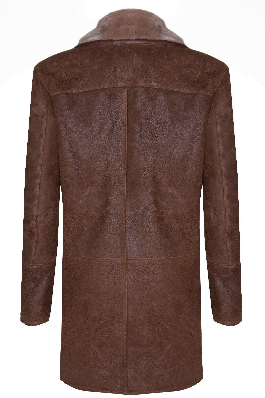 Mens Warm Sheepskin Leather Overcoat-Ilford