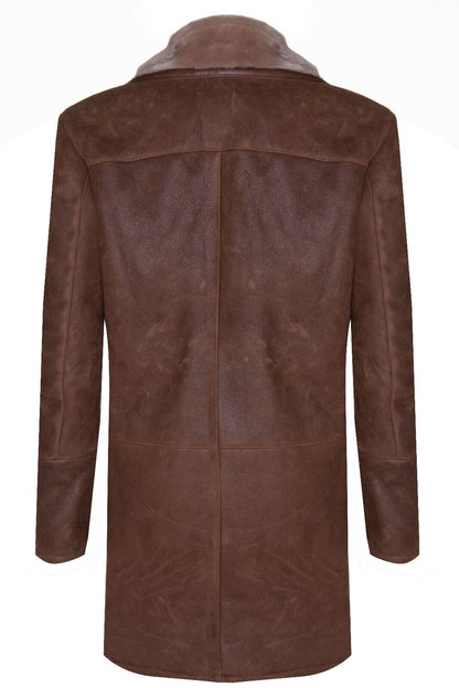Mens Warm Sheepskin Leather Overcoat-Ilford
