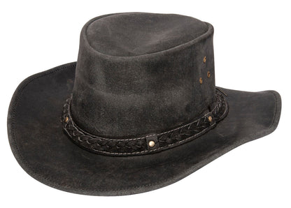 Cowboy Aussie Real Leather Hat Australian Black Western Outback Bush Hat