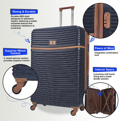 Bridgeport Large Hard Shell Suitcase in Navy