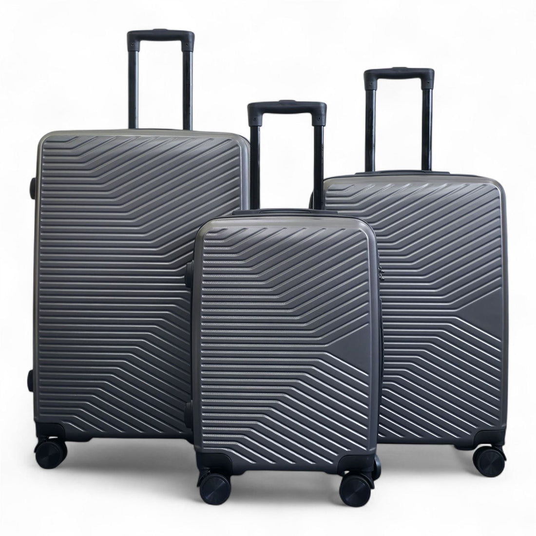 Junee Set of 3 Hard Shell Suitcase in Charcoal Grey