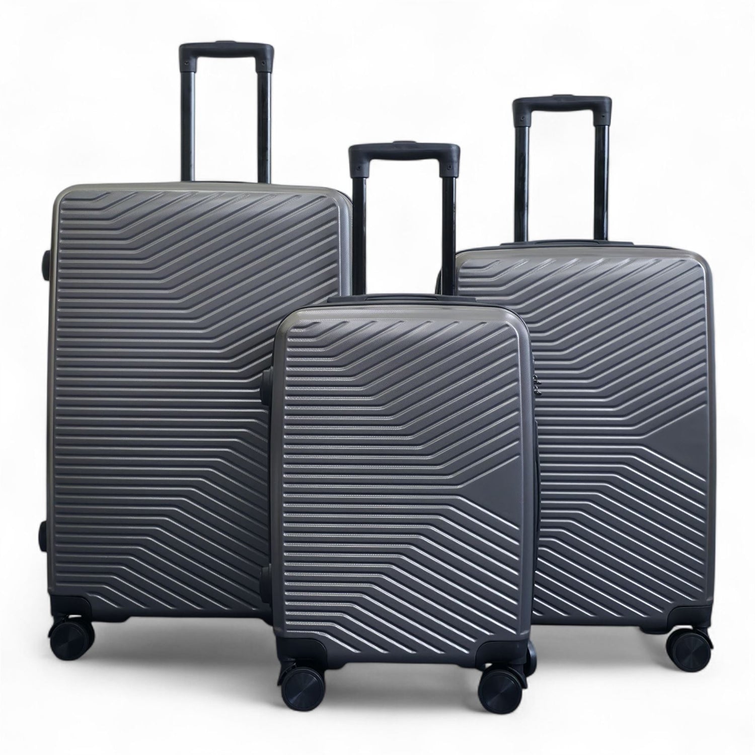 Junee Set of 3 Hard Shell Suitcase in Charcoal Grey