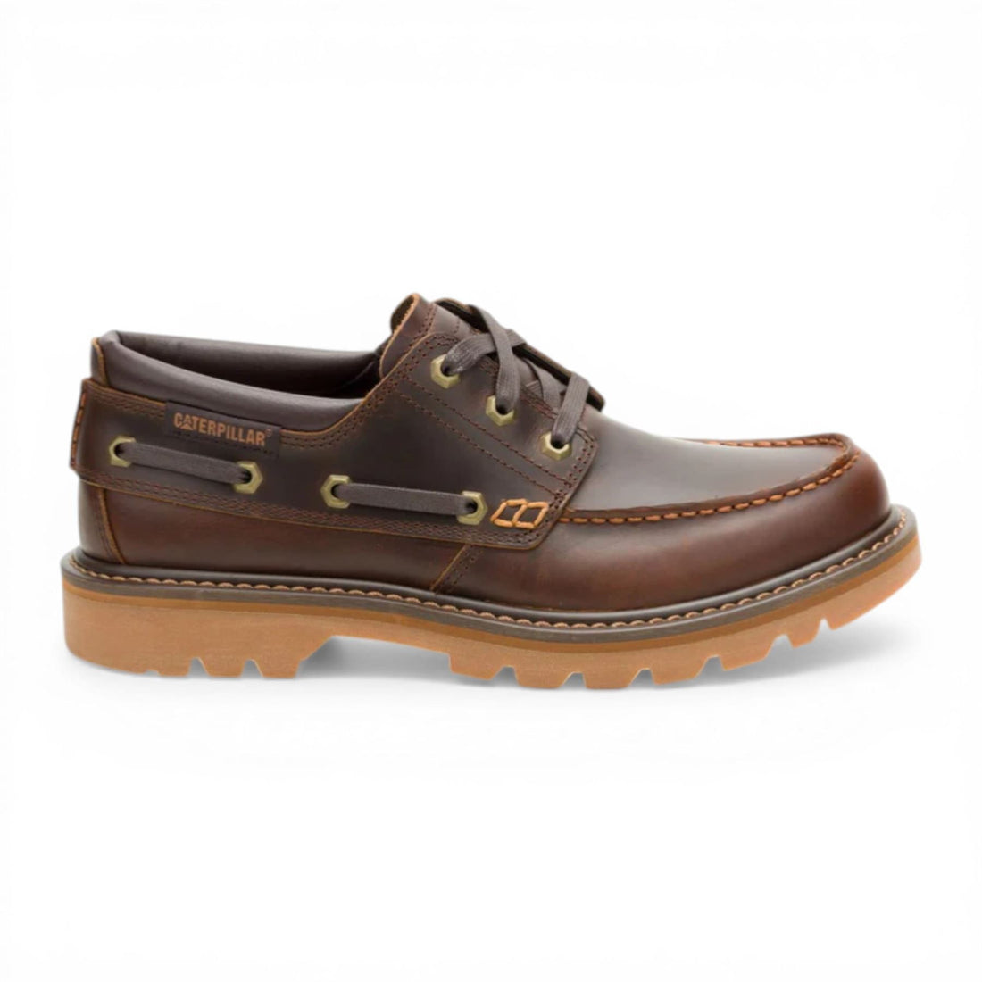 CAT (Caterpillar) Mens Tan Brown Leather Low-Cut Boots - Colorado Boat Lo