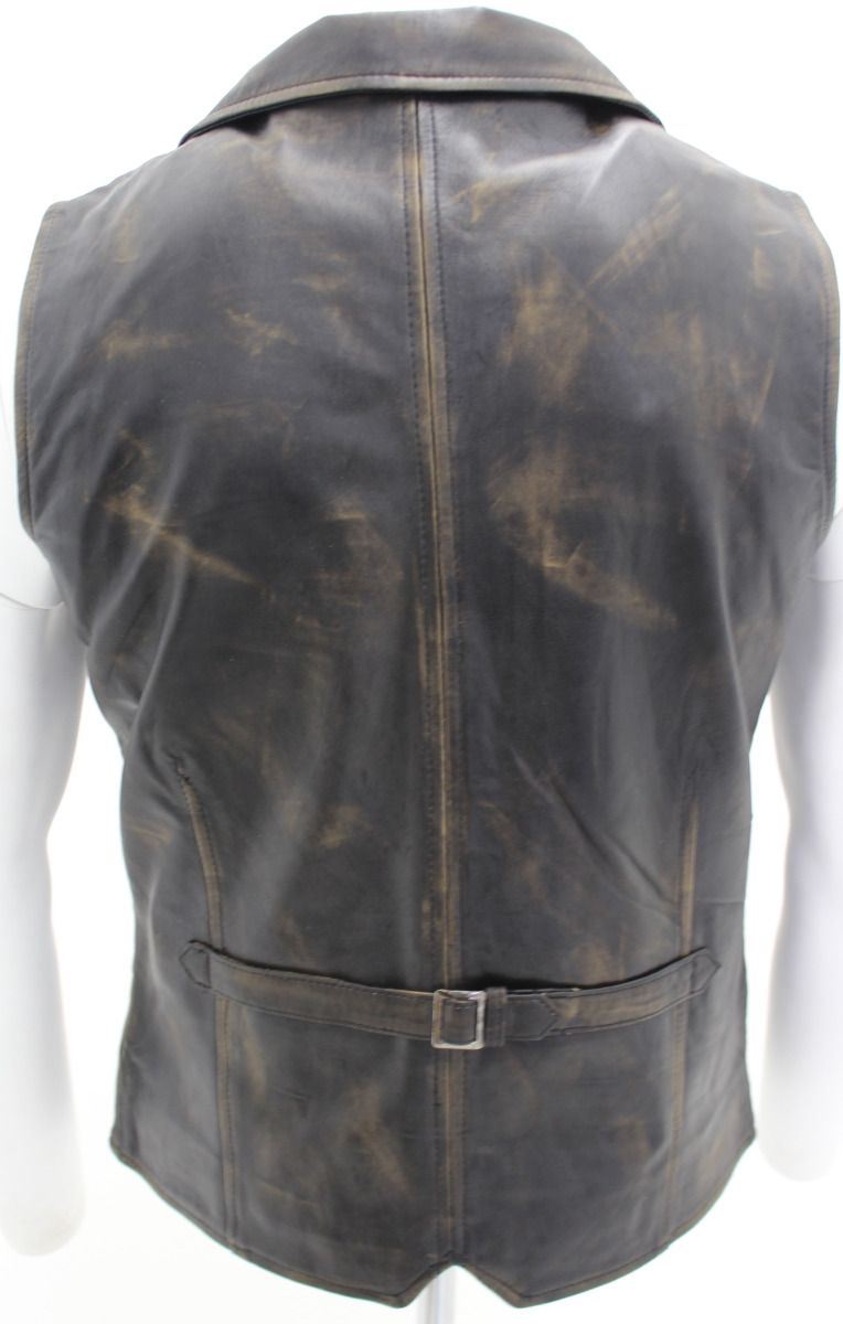 Mens Classic Leather Waistcoat-Gosport