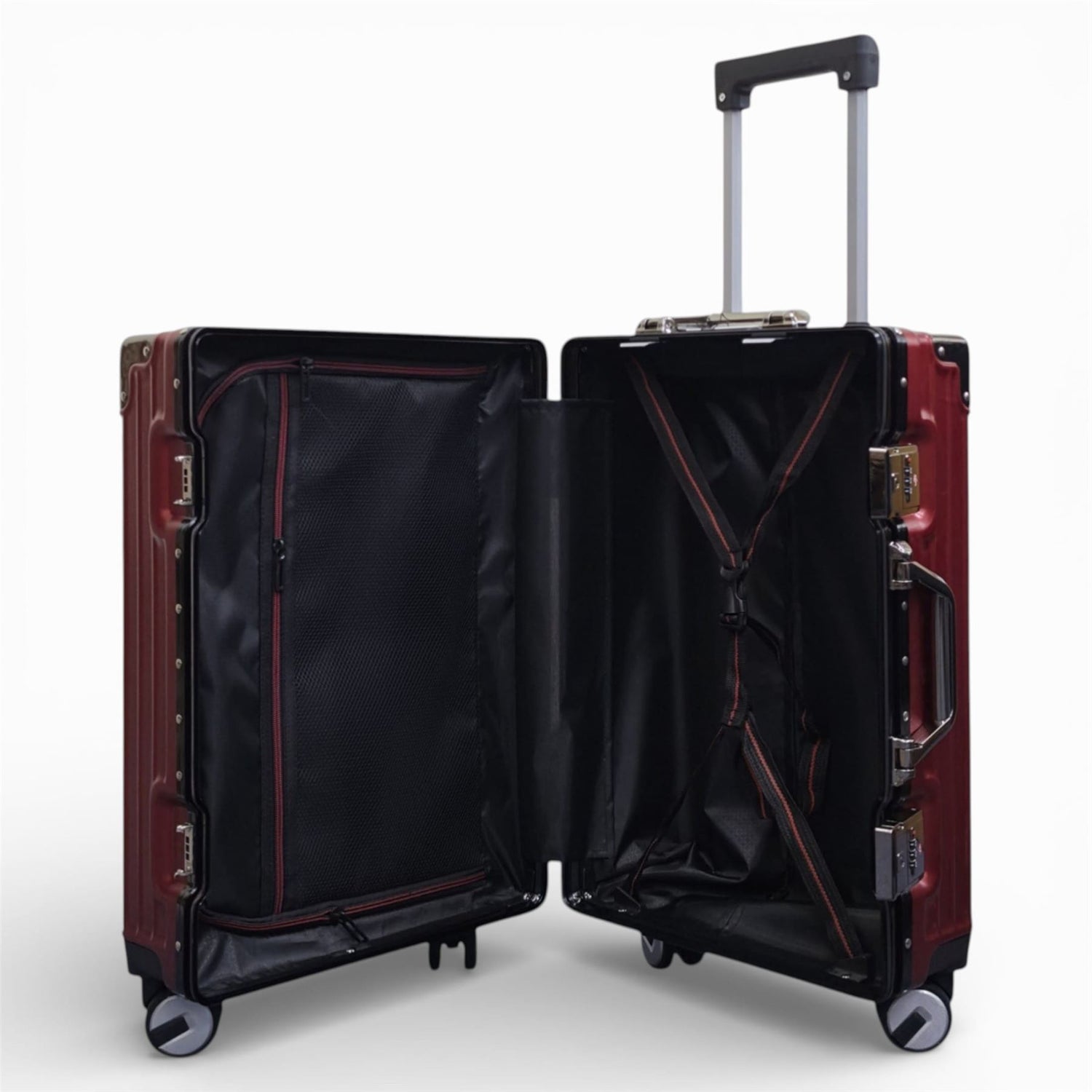 Airdrie Cabin Hard Shell Suitcase in Charcoal Red