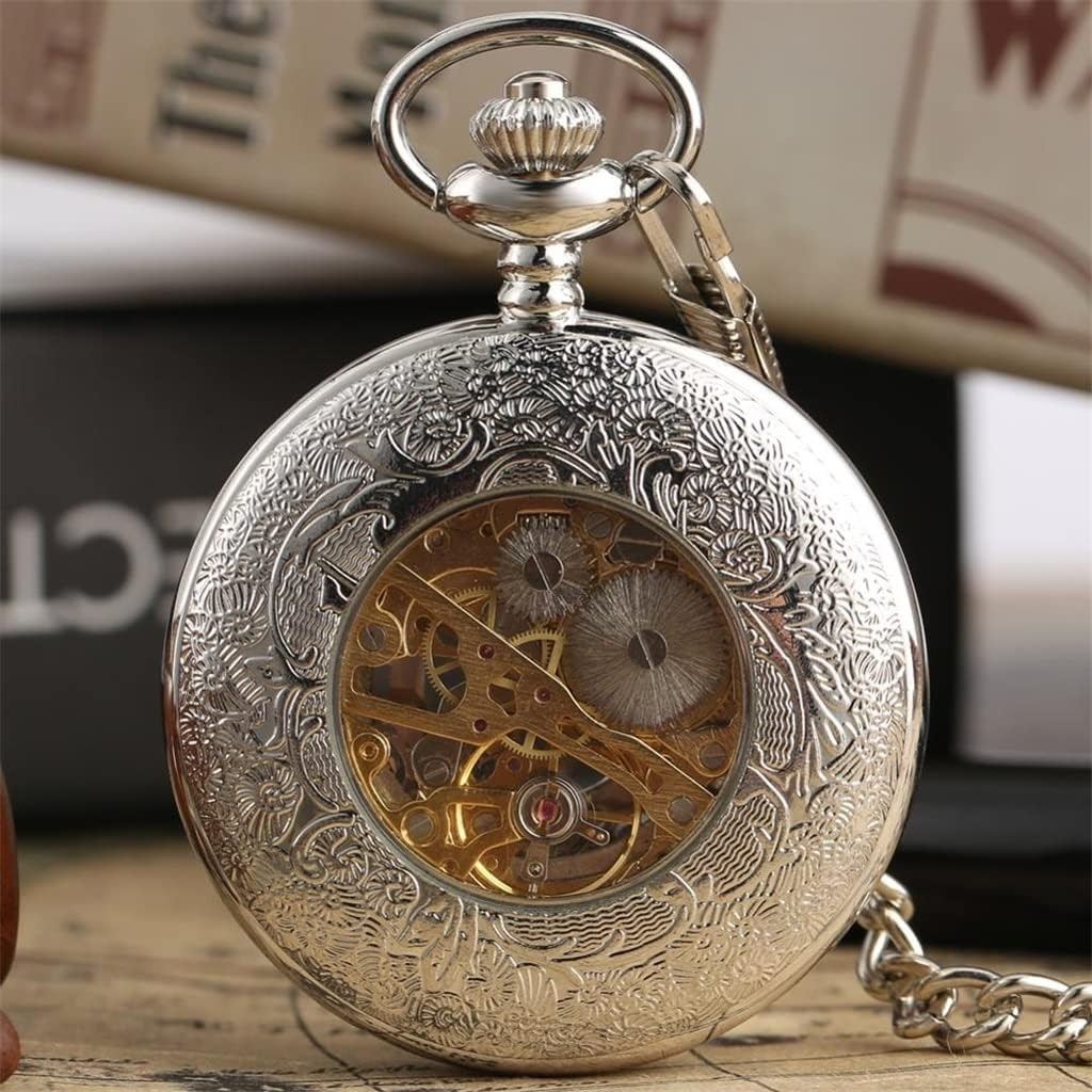 Antique Brass Alloy Skeleton Half Hunter Pocket Watch