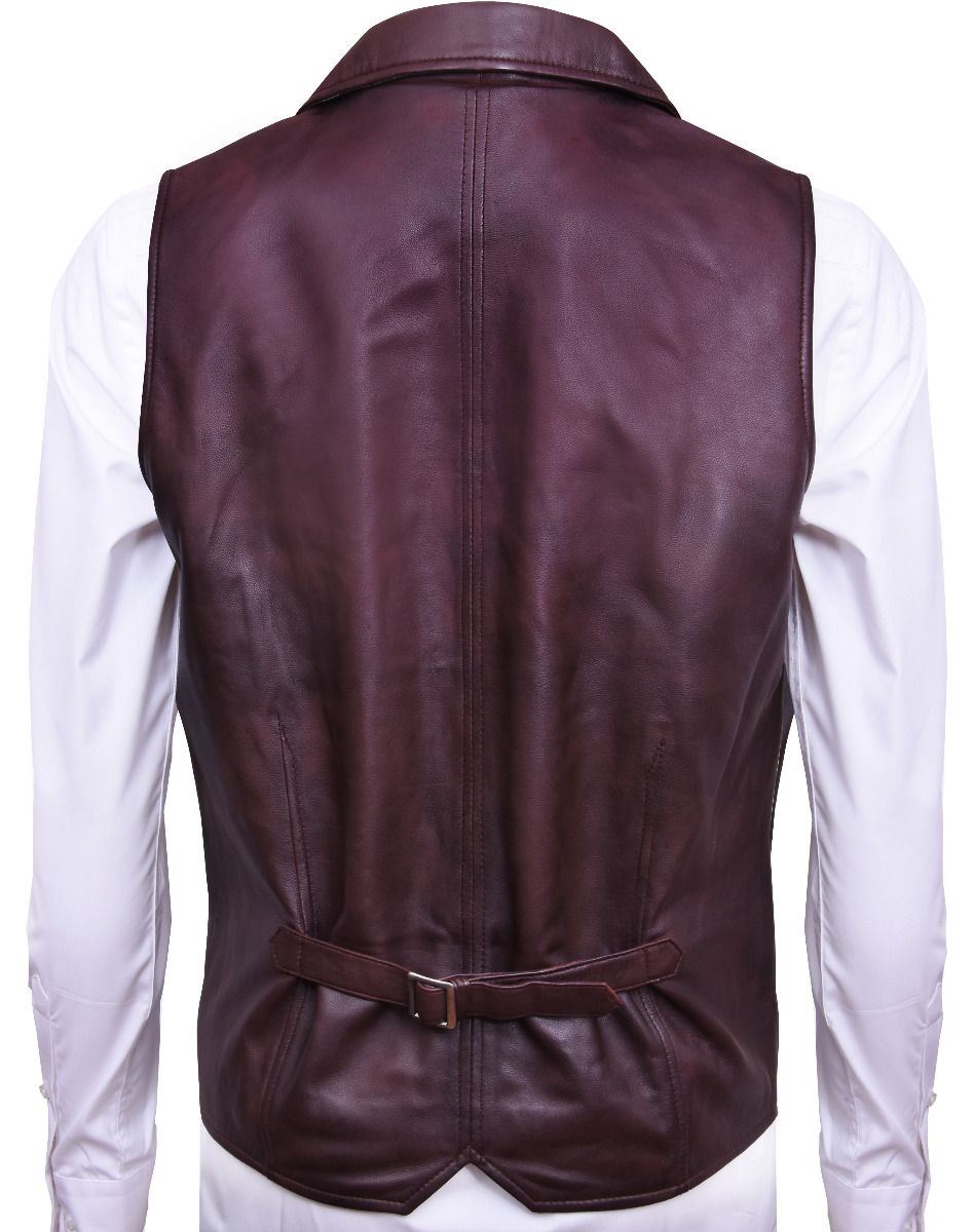 Mens Classic Leather Waistcoat-Gosport