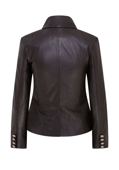 Womens Gothic Mid-Length Edwardian Leather Jacket - Sandvika