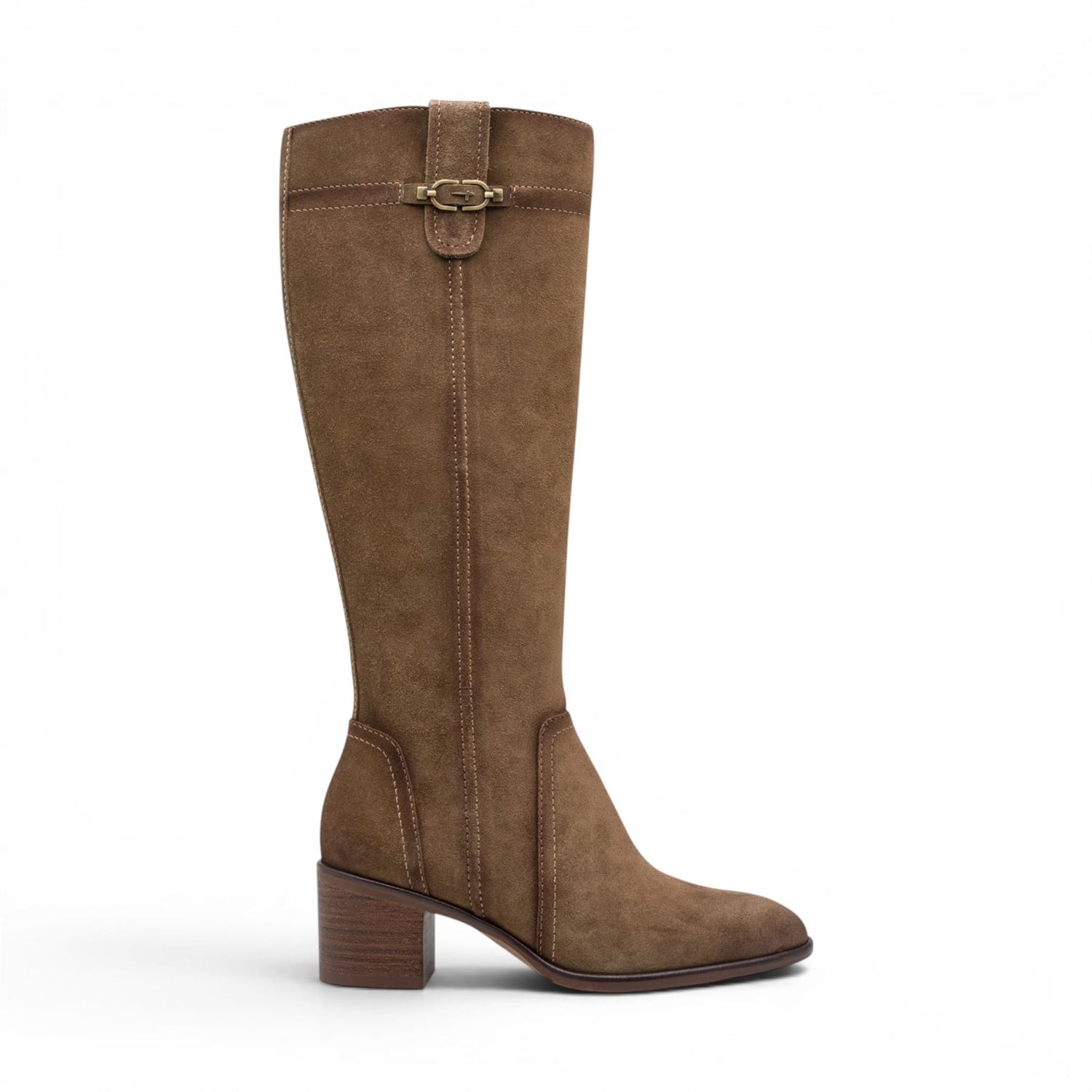 Tamaris Women’s Brown Suede Leather Riding Knee-High Heel Long Boots - 25576-47