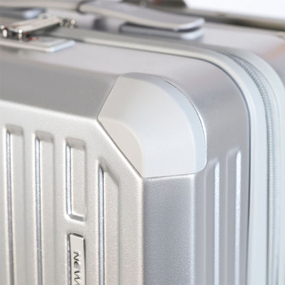 Hard Shell Silver Rimowa Inspired TSA Cabin Luggage Suitcase Durable Spinner Carry-On