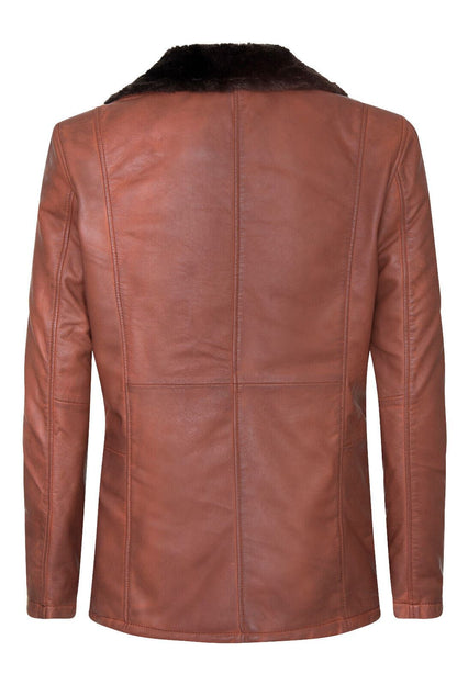 Mens Reefer Leather  Jacket - Tadcaster