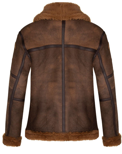 Mens Antique B3 Sheepskin Vintage Jacket-Hinckley