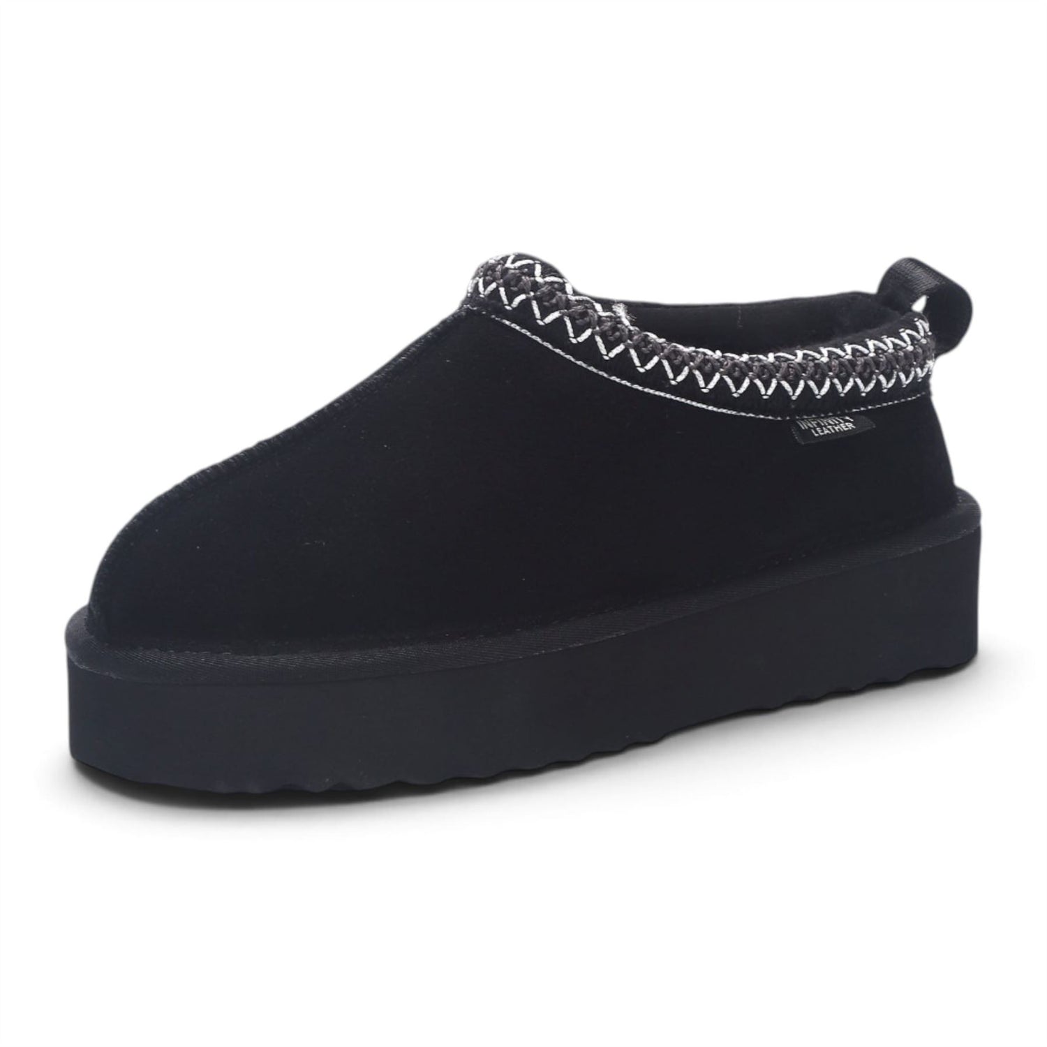 Women’s Black Genuine Sheepskin Real Fur Winter Platform Slippers - Polar