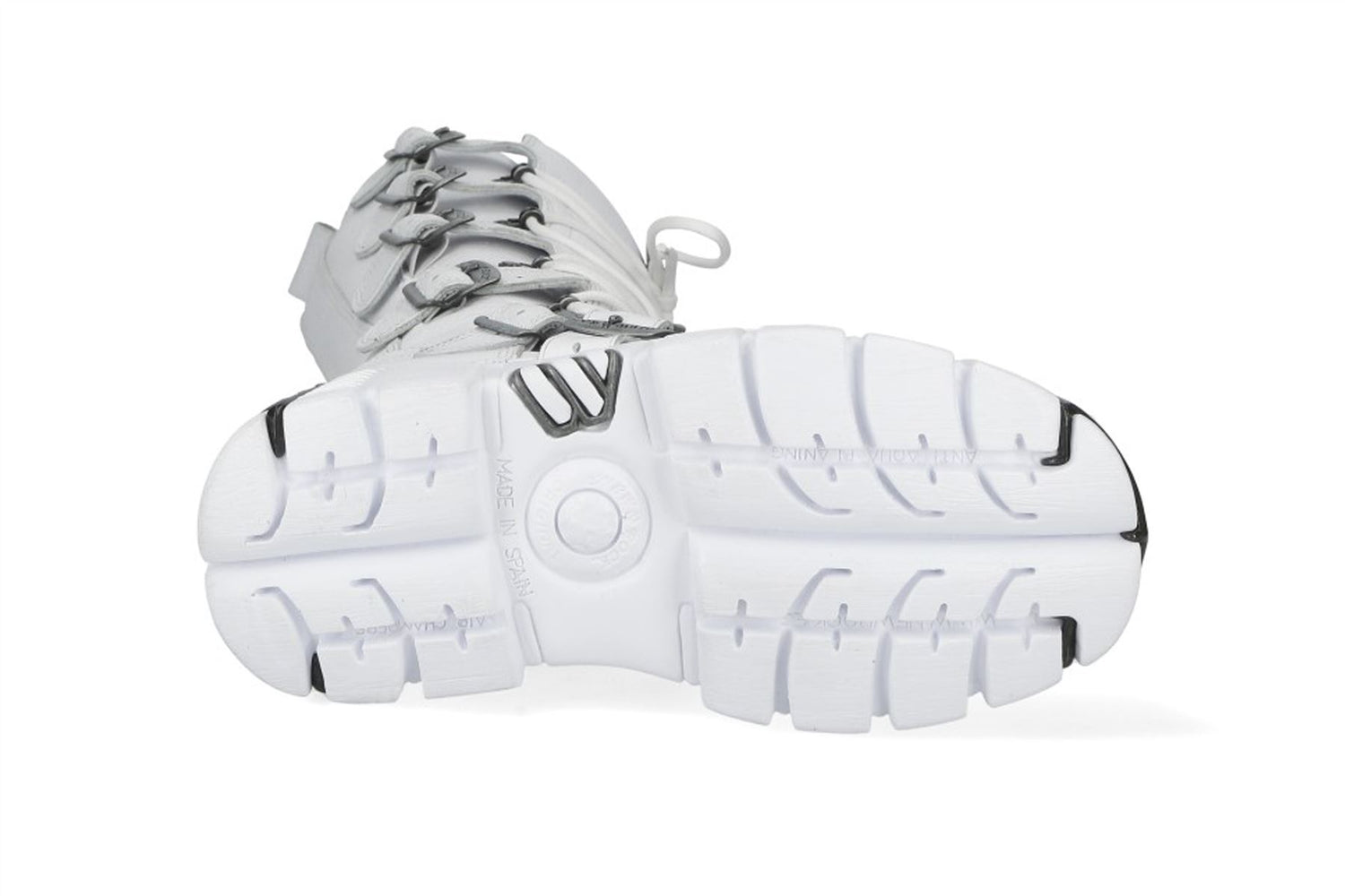 New Rock M-272-C69 Knee High White Leather Gothic Boots