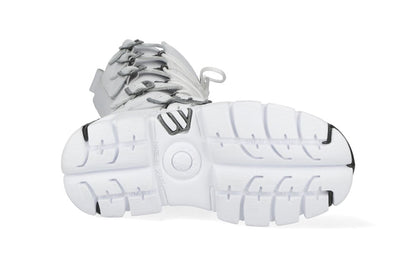 New Rock M-272-C69 Knee High White Leather Gothic Boots