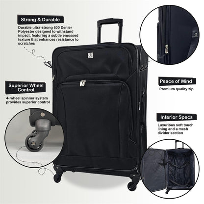 Lightweight Soft Shell Luggage Suitcase Travel Set