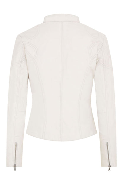 Womens Slim-Fit Leather Biker Jacket-Maldon
