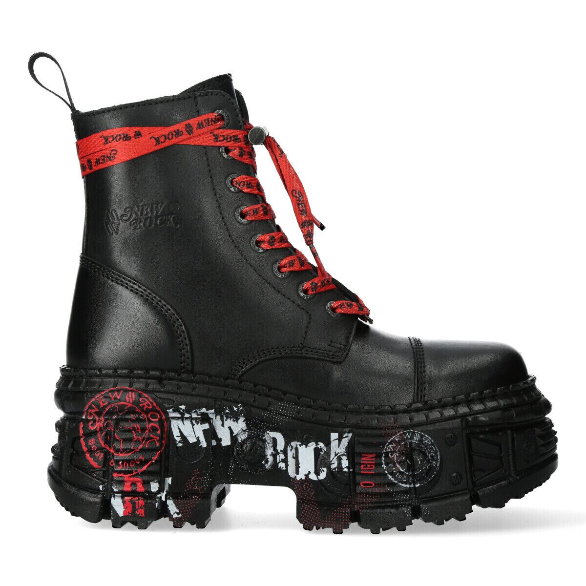 New Rock Punk Platform Leather Boots-WALL126CCT-C1 - Upperclass Fashions 