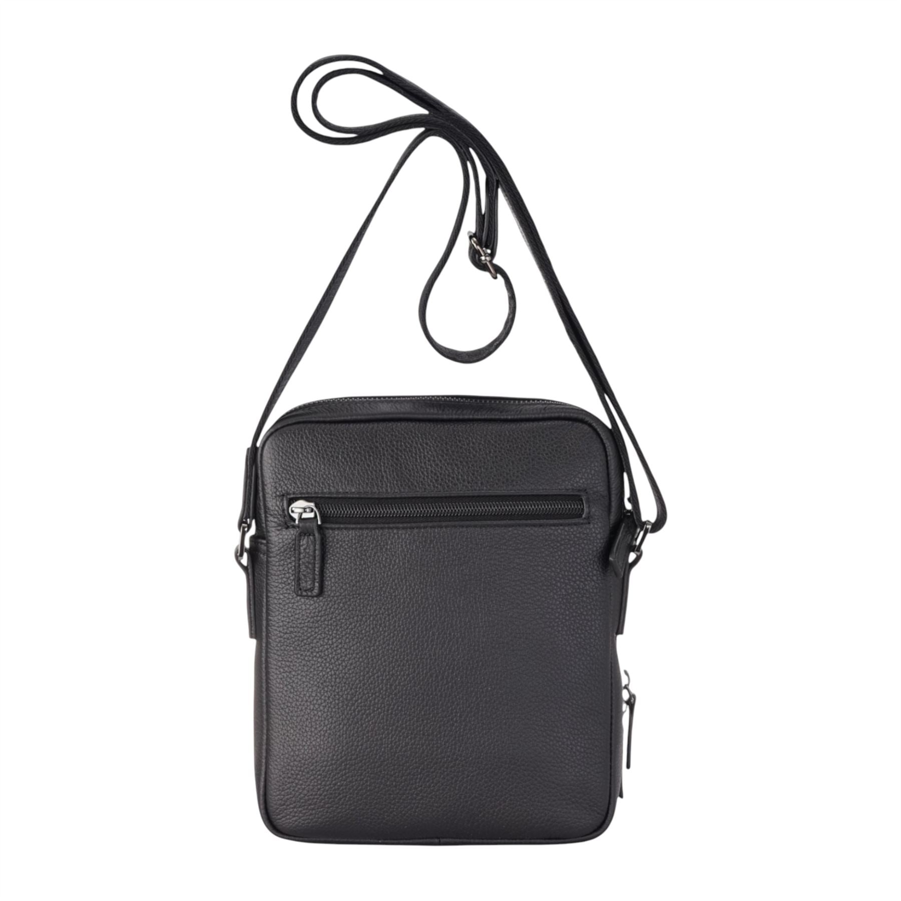 Genuine Leather Black Vintage Messenger Crossbody Travel Bag - Hawthrone