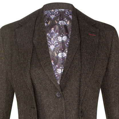 Womens 1920s Olive Green Wool Classic Retro Vintage Blazer