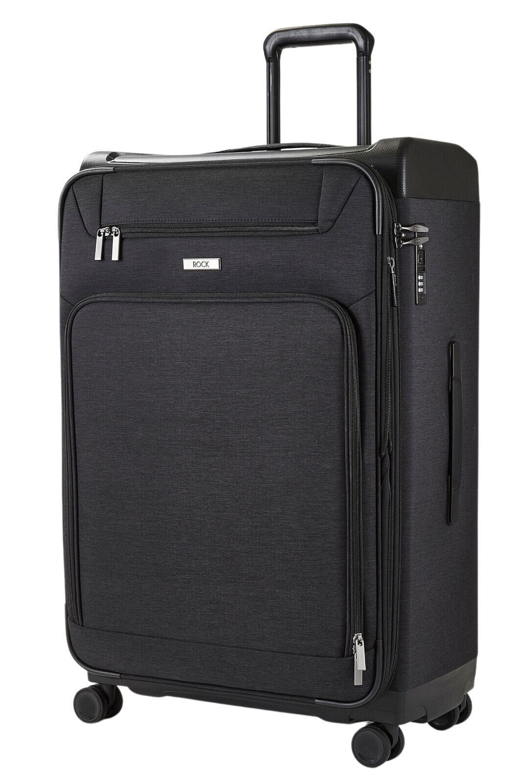 Anniston Large Soft Shell Suitcase in Black