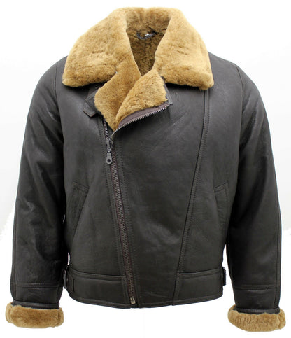 Mens Flying Sheepskin WW2 Bomber Jacket-Haverhill