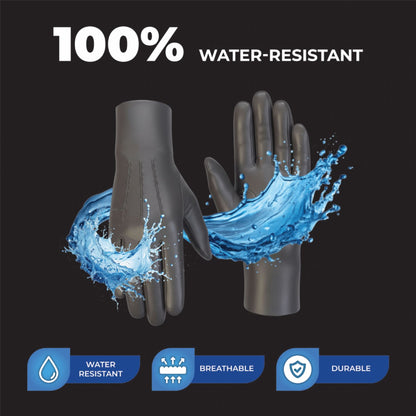 Womens Italian Leather Winter Stitch Line Design Soft Wool Lining Gloves