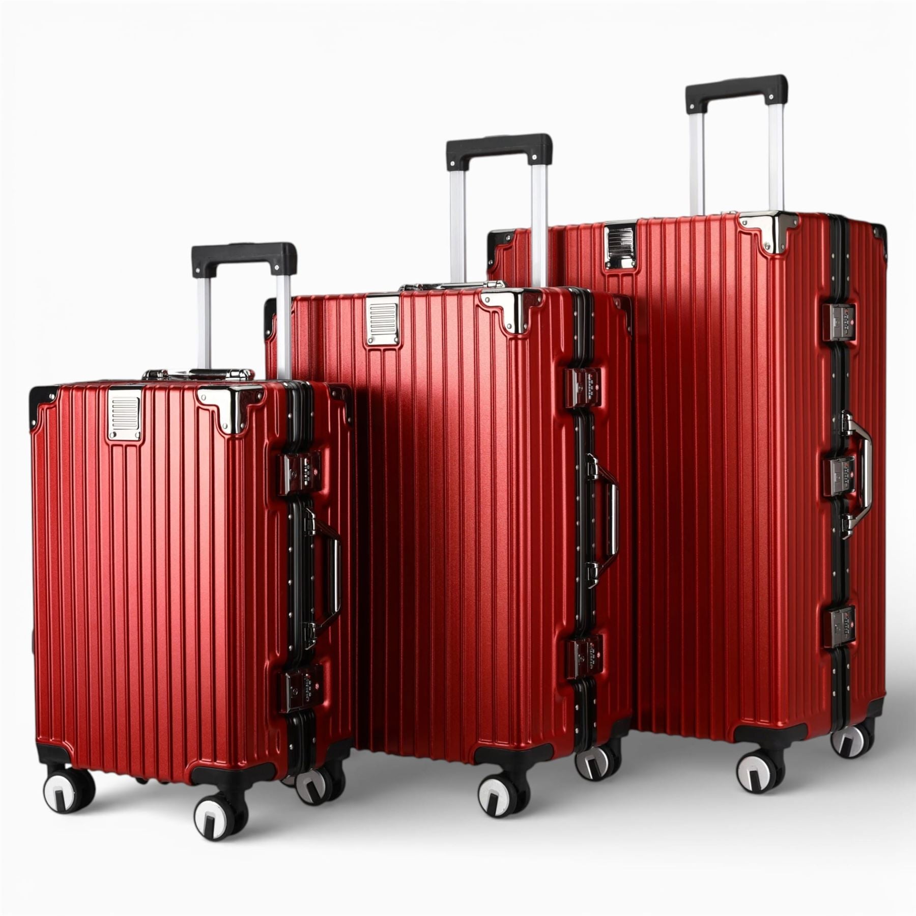 Airdrie Set of 3 Hard Shell Suitcase in Red