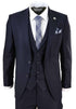 New Mens 3 Piece Suit Plain Navy Classic Tailored Fit Smart Casual 1920s Formal - Upperclass Fashions 