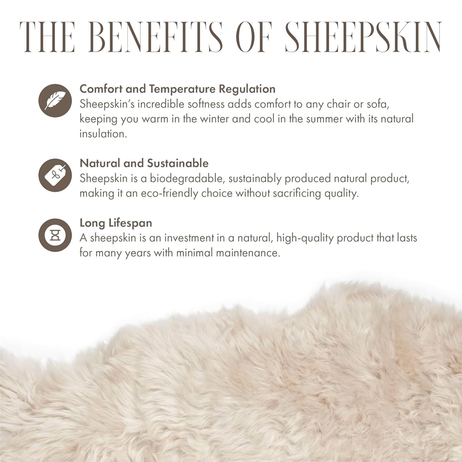 Genuine Sheepskin  40x40cm Real Wool Single Sided Cushion