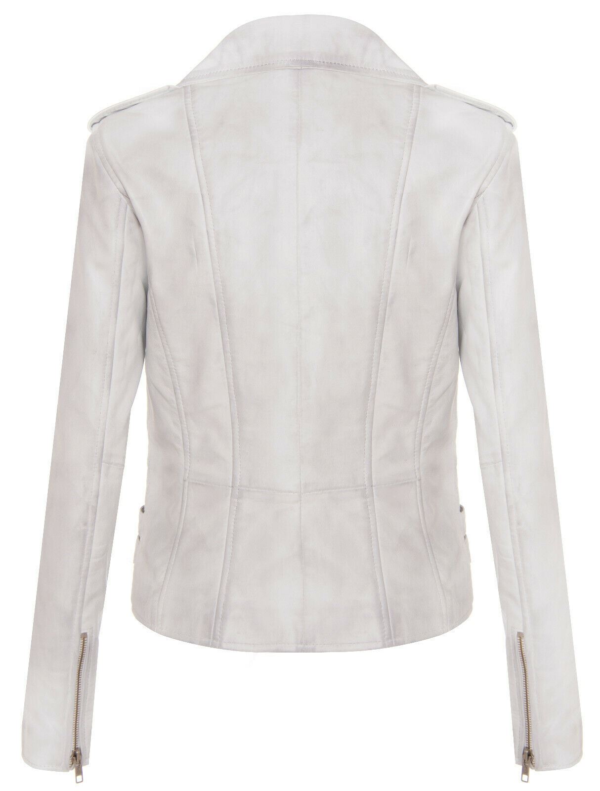 Womens Leather Brando Biker Jacket-Loddon - Upperclass Fashions 