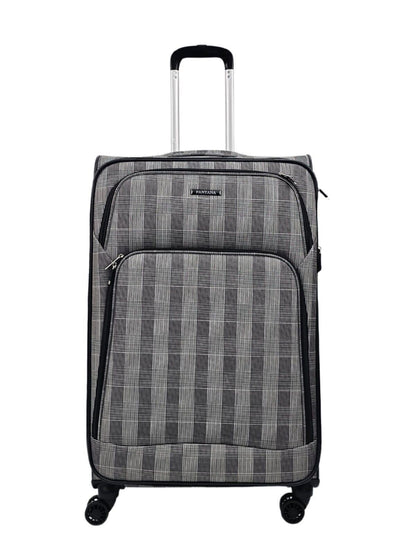 Lightweight Suitcases 8 Wheel Luggage Stripes Travel Soft Bags