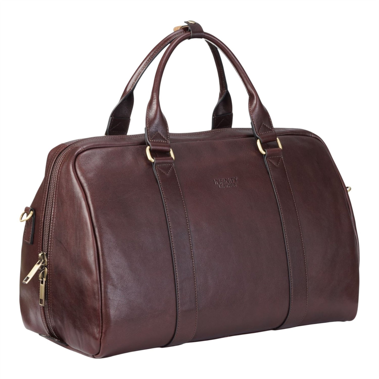 Vintage Genuine Leather Brown Holdall Duffle Gym Travel Bag - Atlas