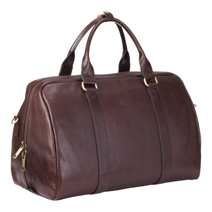 Vintage Genuine Leather Brown Holdall Duffle Gym Travel Bag - Atlas