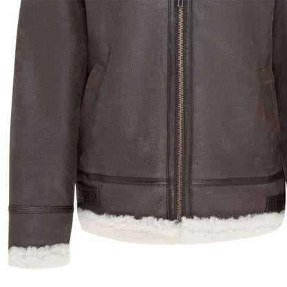 Mens Warm Sheepskin Aviator Zip-Up Flight Jacket-Harrogate