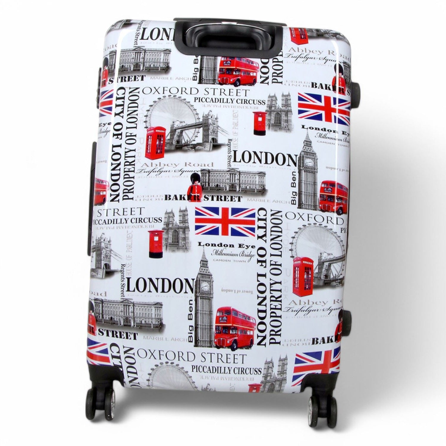 Cooma Large Hard Shell Suitcase London in Black Flower