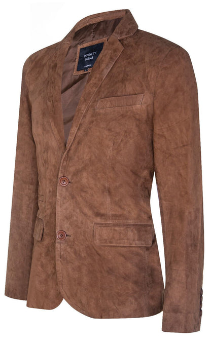 Mens Suede Italian Blazer Jacket-Dorking