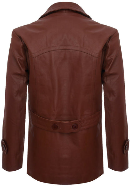 Mens Leather CowHide German Peacoat-Epping