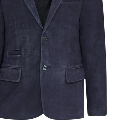 Mens Slim Goat Suede Italian Blazer Jacket-Somero