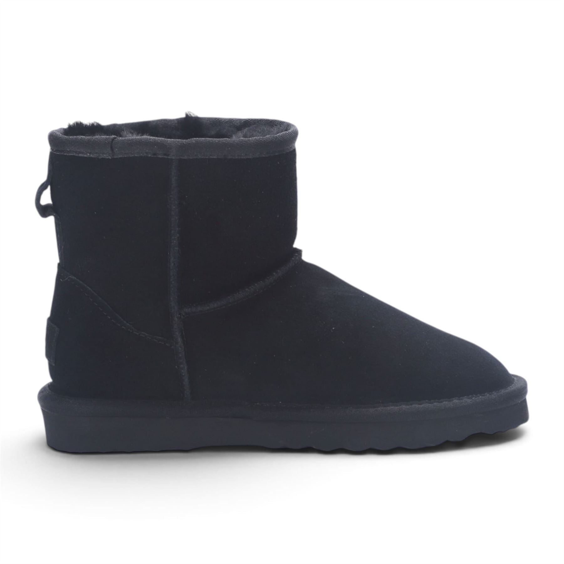 Women’s Black Genuine Sheepskin Real Fur Winter Ankle Boots - Frost