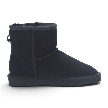 Women’s Black Genuine Sheepskin Real Fur Winter Ankle Boots - Frost