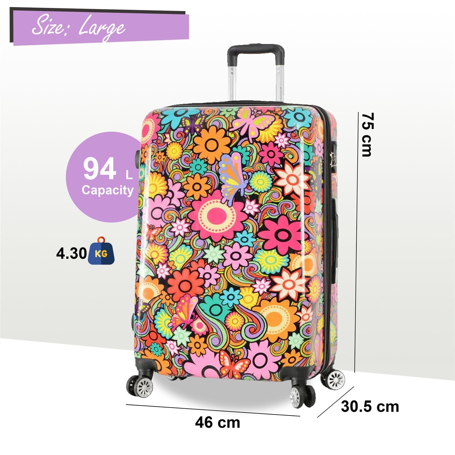 Brooks Set of 3 Hard Shell Suitcase in Flower