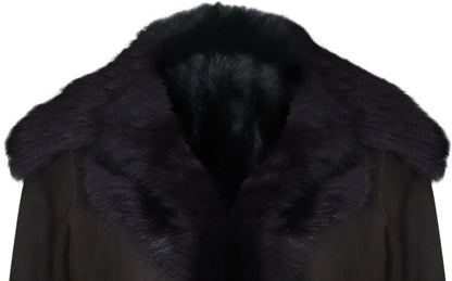 Womens Suede Toscana Sheepskin Trench Coat-Rochester